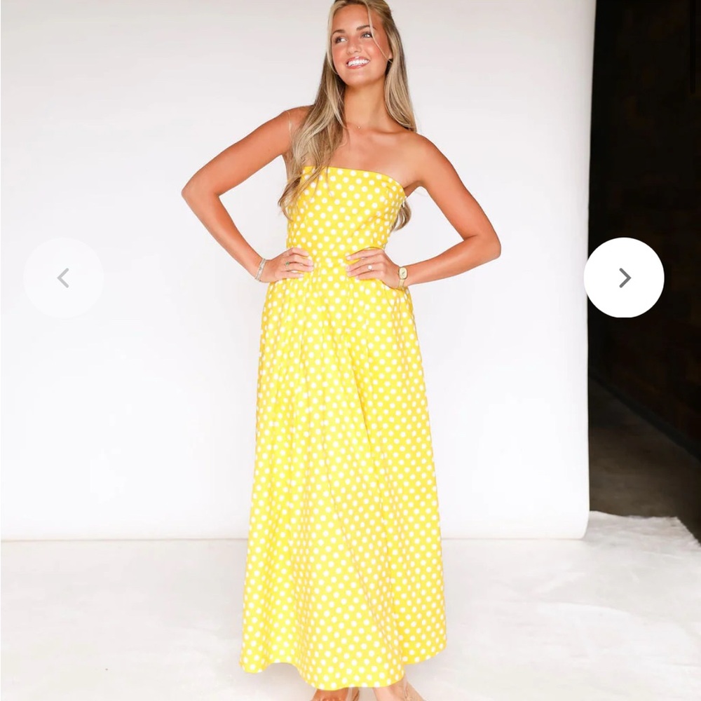 Adriana Polka Dot Maxi - Yellow